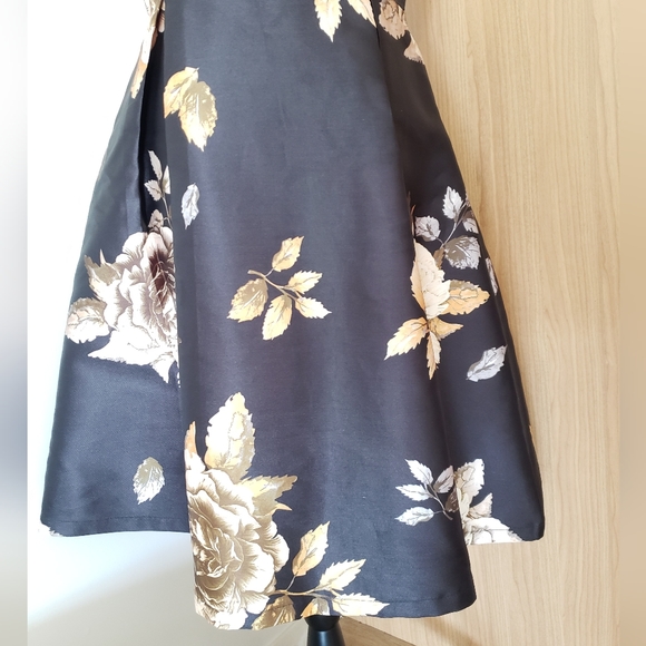 Obsession Black Floral A Line Dress**Holiday Edition** Medium - Picture 3 of 5